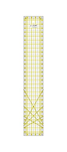 La Canilla ® - Regla Rectangular de Pachwork 30x5cm (Amarilla) de Acrílico para Costura, Manualidades, Quilting y Patronaje Antideslizante